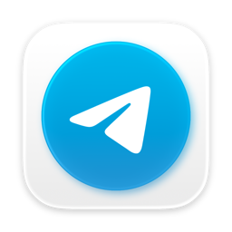 Иконка нативного Telegram для macOS: белая плитка с синим кругом внутри